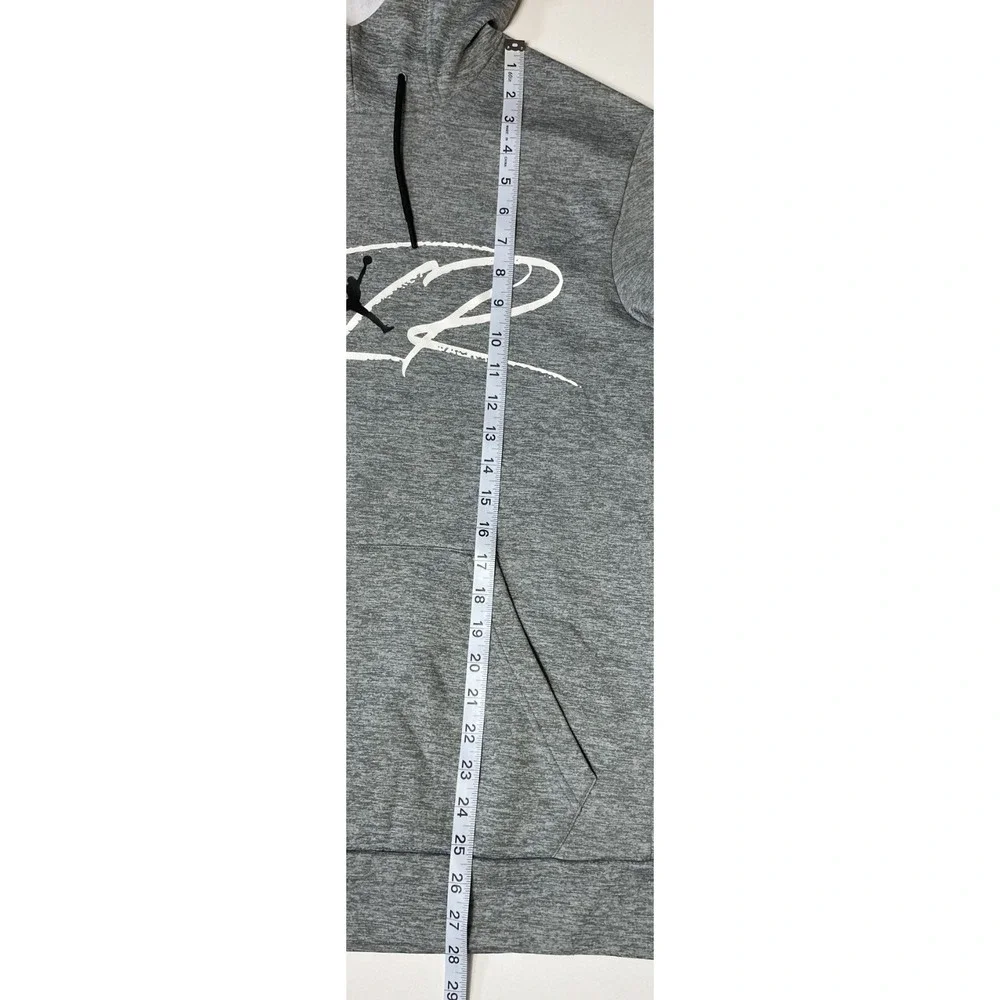 Air Jordan Therma Hoodie Men's M Gray Graphic Jump Man Pockets Fleece Pullover